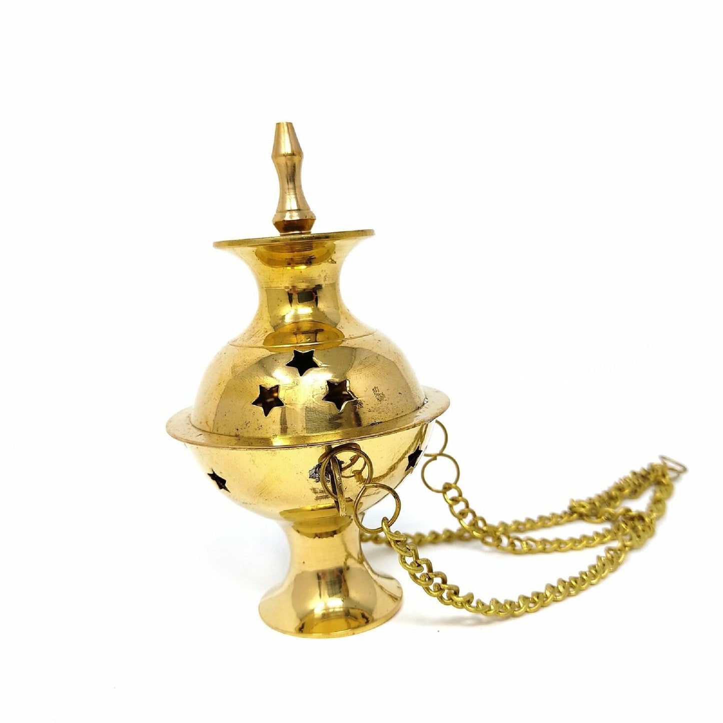 Hanging Brass Burner for Cone Incense and Resins-  4", 6" and 8"