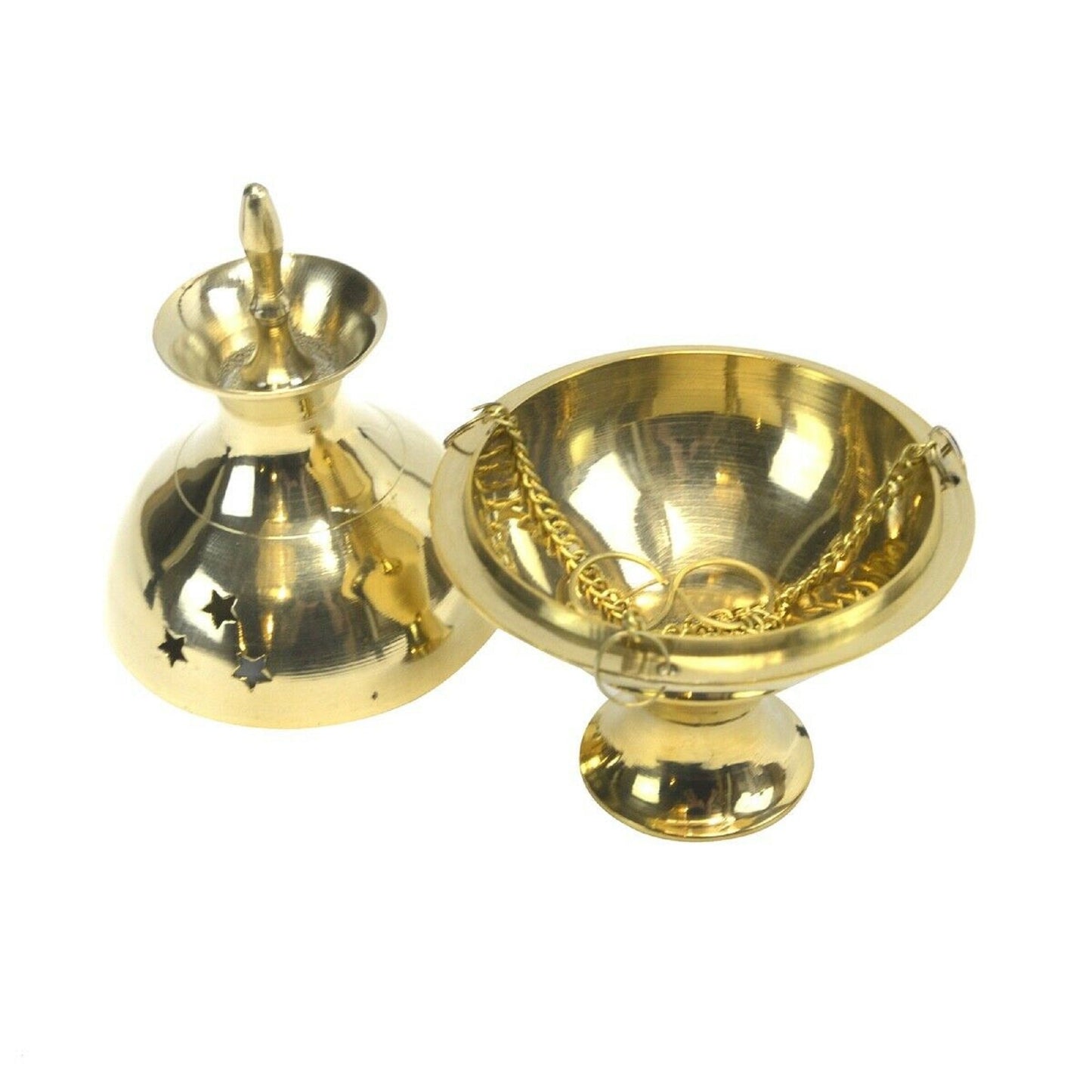 Hanging Brass Burner for Cone Incense and Resins-  4", 6" and 8"